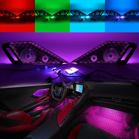 Corvette C8 Interior Door Speaker Dash Cover with LED Light (2019-2024)