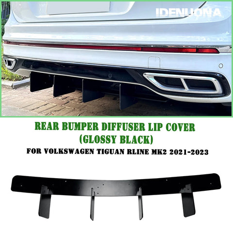 VW Tiguan RLine MK2 (2021-2023) Black Rear Bumper Diffuser Lip