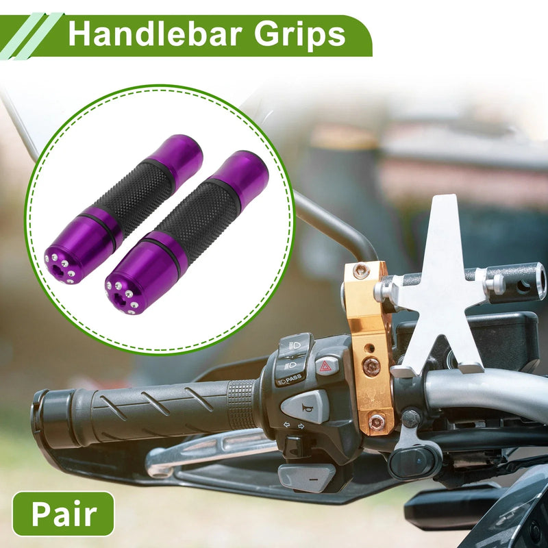 Motorcycle Grips / 7/8" 22mm / Aluminum Alloy Purple Hand Grips