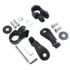 Harley Matte Black 1-1/4" Highway Short Angled Foot Peg Mounts