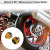 Motorcycle 14mm Aluminum Alloy Carbon Fiber Motorcycle Slider Frame 2 x Gold Tone
