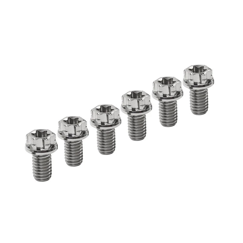 Motor Bike / Bicycle 6pcs M6x15mm Titanium Torx Head Flange Screws