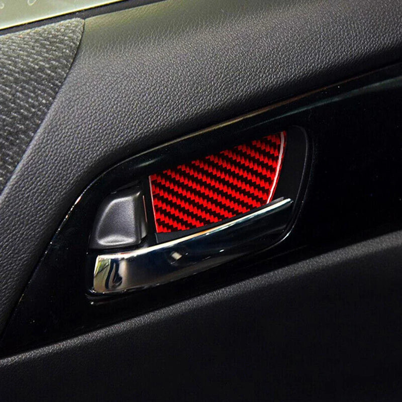 Honda Accord Red Carbon Fiber Inner Door Handle Bowl Cover (2014-2017)