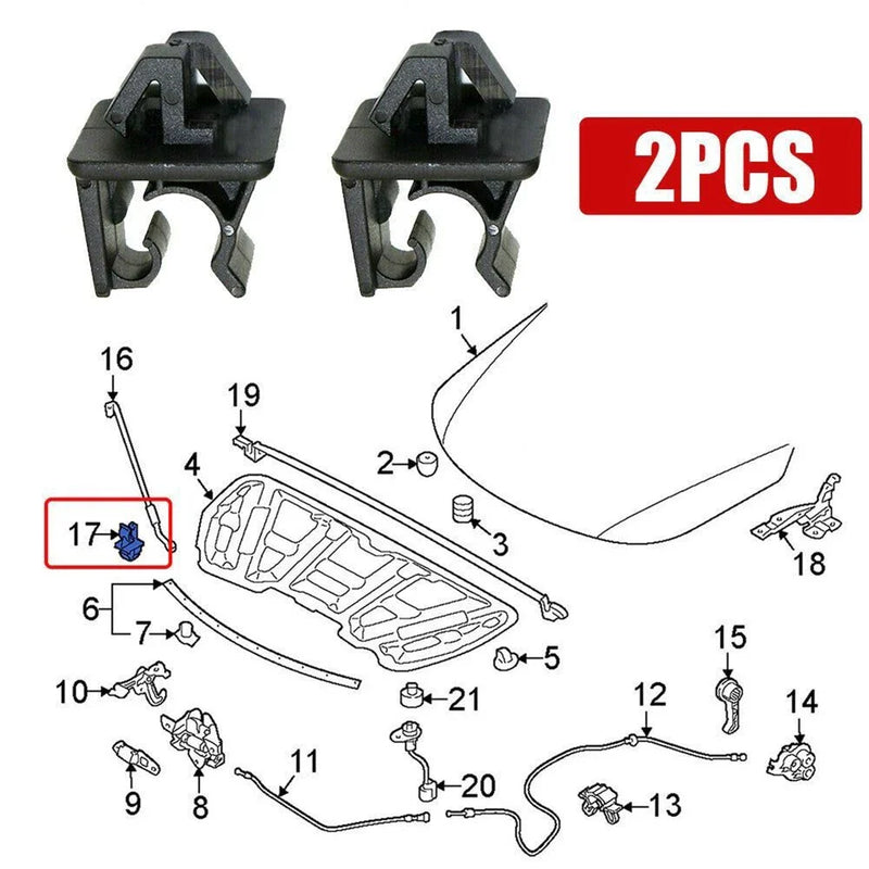 Car Hood 2 x Hood Prop Rods