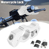 Motorcycle Handlebar Lock Grip CNC Aluminium Alloy Silver Tone