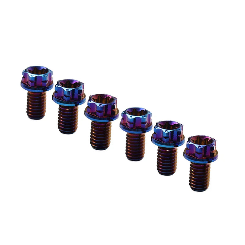 Motorcycle Bike 6pcs M8x10mm Titanium Torx Head Flange Bolts