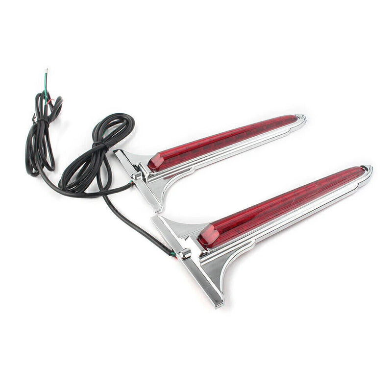 Harley Touring 2 x Chrome LED Rear Saddlebag Accent Lights with Red Lens