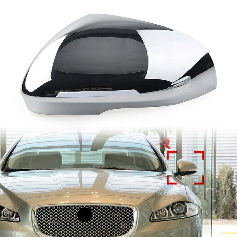 Jaguar XF XFR XJ Left Side Rear View Mirror Cover Cap Chrome (2008-2015)