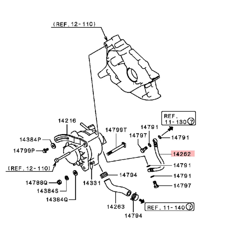 Mitsubishi L200 2.5 2WD Oil Feed Hose (1995-2000)
