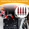 Universal Motorcycle M6 82mm License Plate Screws Cover Aluminum Red 4 Pcs