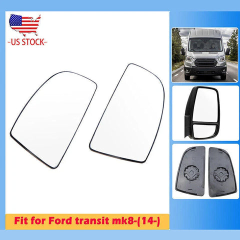 Ford Transit T150 T250 T350 Side Mirror Glass w/ Backing Plate (2015-2017)