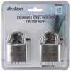Stainless Steel Keyed Alike Padlocks 40mm - Relaxn 2 Locks with 3 Keys