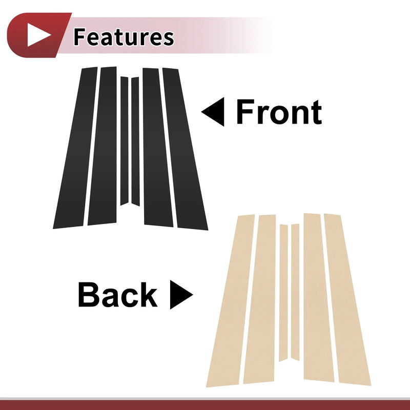 LEXUS LS430 (2001-2006) Black 6 Pcs Car Door Pillar Window Trim