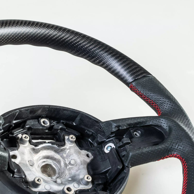 Mini R55 R56 R57 R58 R60 R61 Flat Bottom Matte Carbon Leather Steering Wheel (2006-2016)