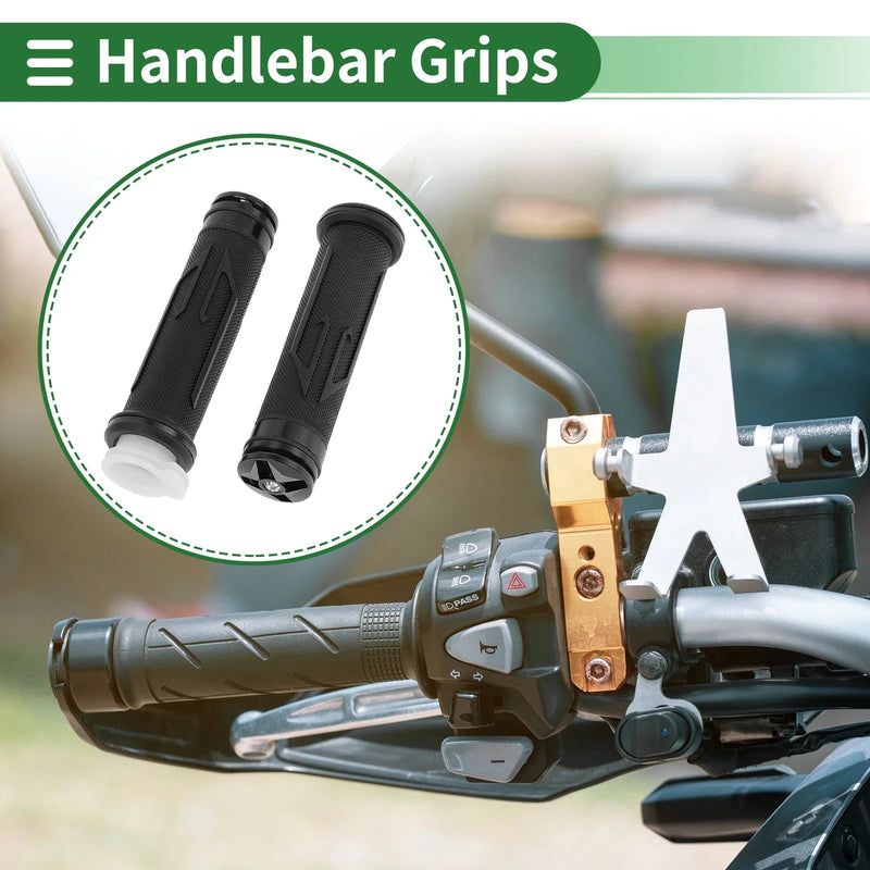 Motorcycle End Grips Black 7/8" 22mm Hand Grips Cover Kit
