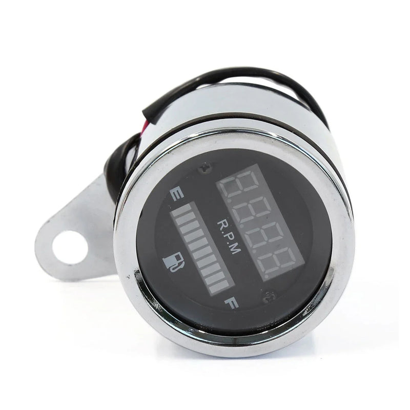 Motorcycle Digital Dual LED Speedometer Tachometer Gas Fuel Gauge