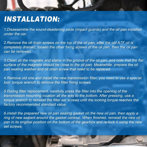 Chevrolet Tracker Transmission Fluid Filter Oil Pan (2001-2004)