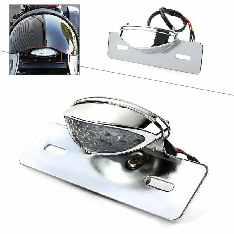 Cafe Racer Motor Rear Tail Light Chrome Bracket