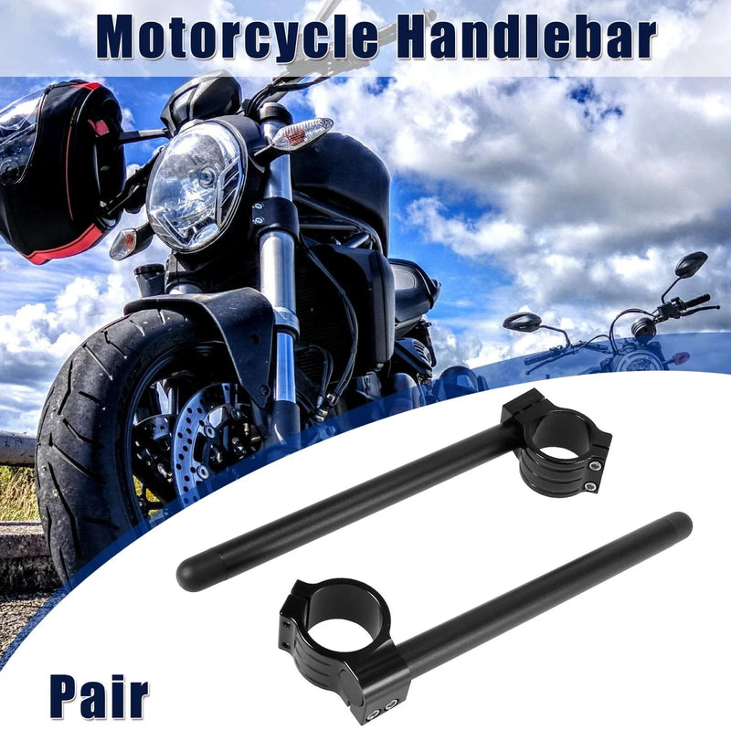 1 Pair 45mm Motorcycle Handlebar Clip Ons Black