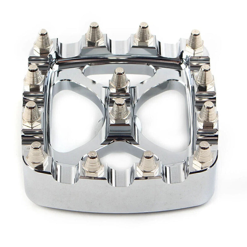 Harley Softail Dyna Sportster Chrome MX Style Brake Pedal Pad Cover (2000-2023)