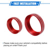 Ford F150 (2021-2023) Red 4 x AC Audio Volume Tune Switch Knob Rings