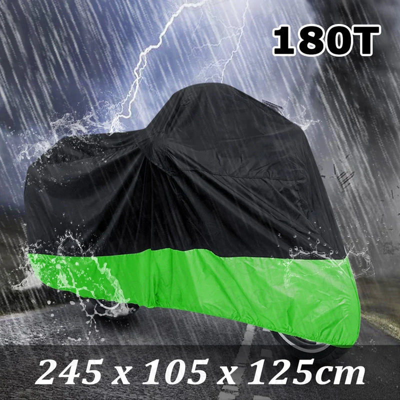 Kawasaki EX500 500R / 650R XL 180T Black+Green Motorcycle Cover