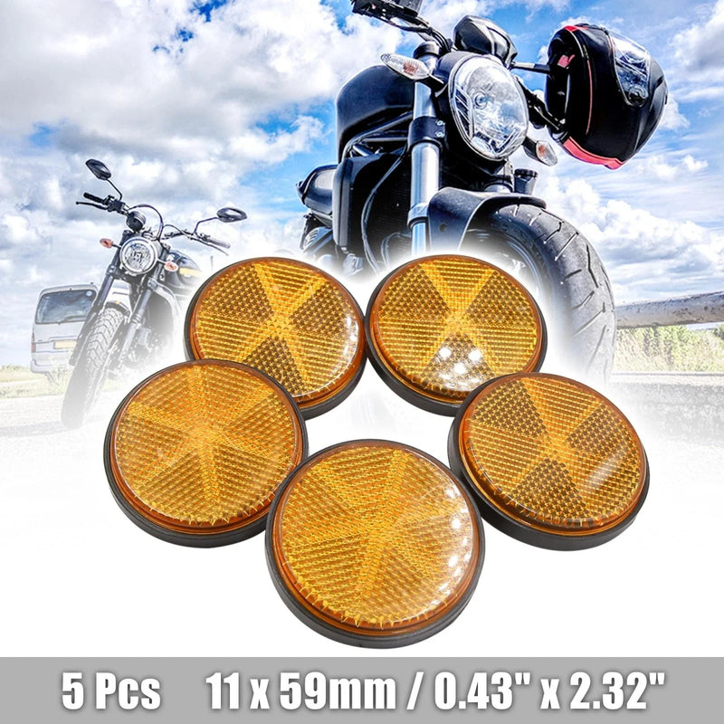 Motorcycle 5pcs / 59mm / Orange Plastic Screw Mount Warning Reflector