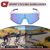 Motorcycle Set Goggles Blue Lens White Frame PC Triacetyl Cellulos