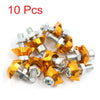 Motorcycle Car 10 Pcs 6mm Thread Gold Tone License Plate Bolts Screws