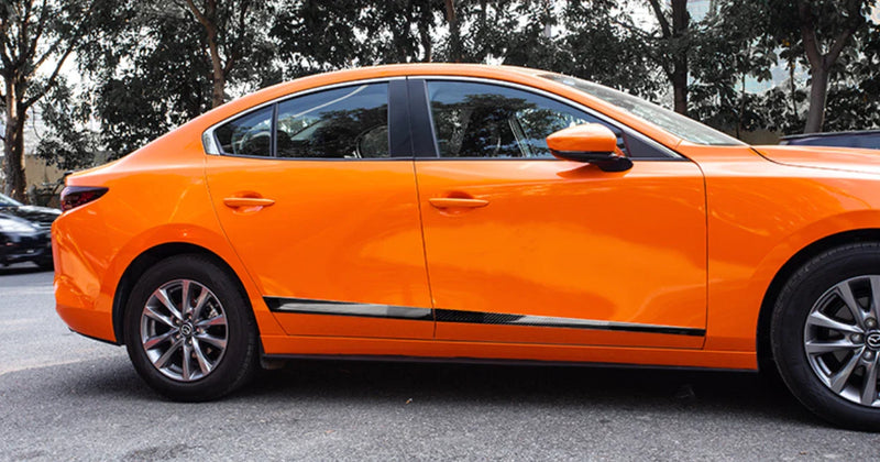 Mazda 3 Sedan Carbon Fiber Side Body Molding Strips Covers (2019-2023)