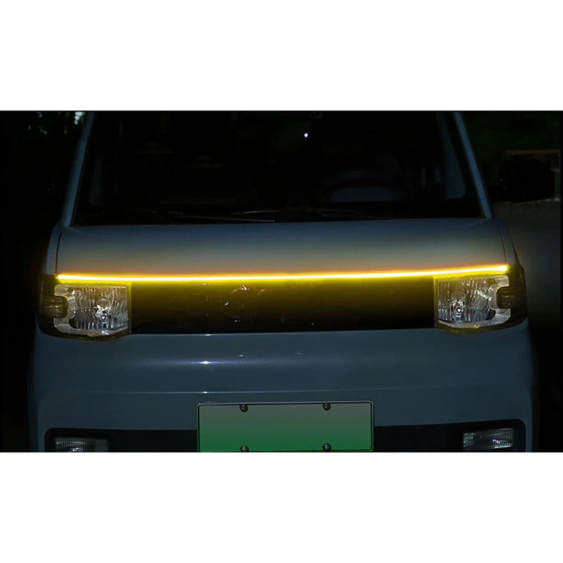 Car 120cm Yellow LED Hood Daytime Running Light Strip