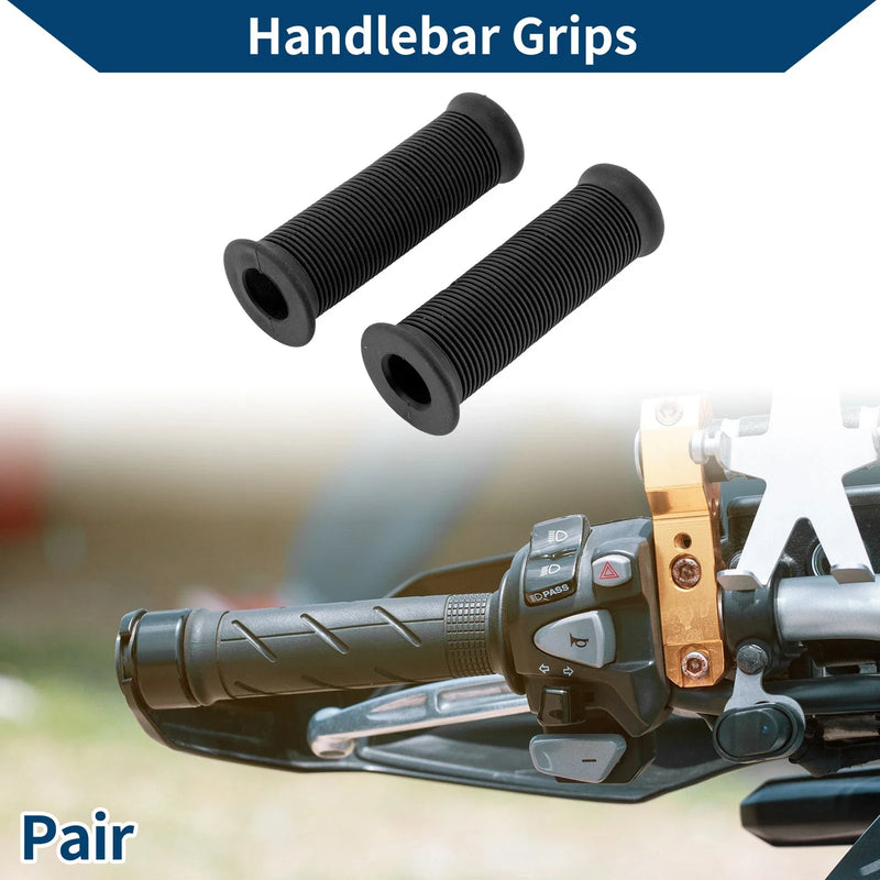 Motorcycle 7/8 22mm Hand Grips Cover Rubber Black 1 pair