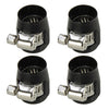 Car 4 x 6AN Hex Black Hose Finisher Clamp Adapter Fittings