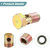 Motorcycle 2 x Set M10x1.25 26mm 3-Hole Hollow Bolt Screw with Washer