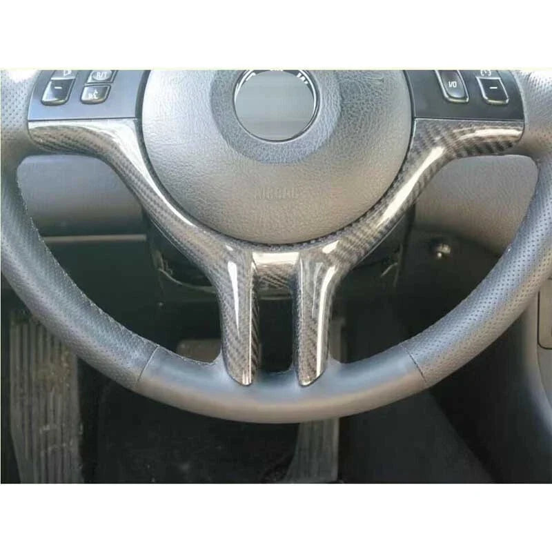 BMW X5 E53 530i E39 E46 Real Carbon Fiber Steering Wheel Lower Panel Trim