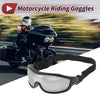 Motorcycle Riding Goggles Silver Tone Lens Black Frame Cycling Sunglasses