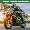 Motorcycle Brake Line / 70cm / Braided Hydraulic Oil Hose Black Silver Tone