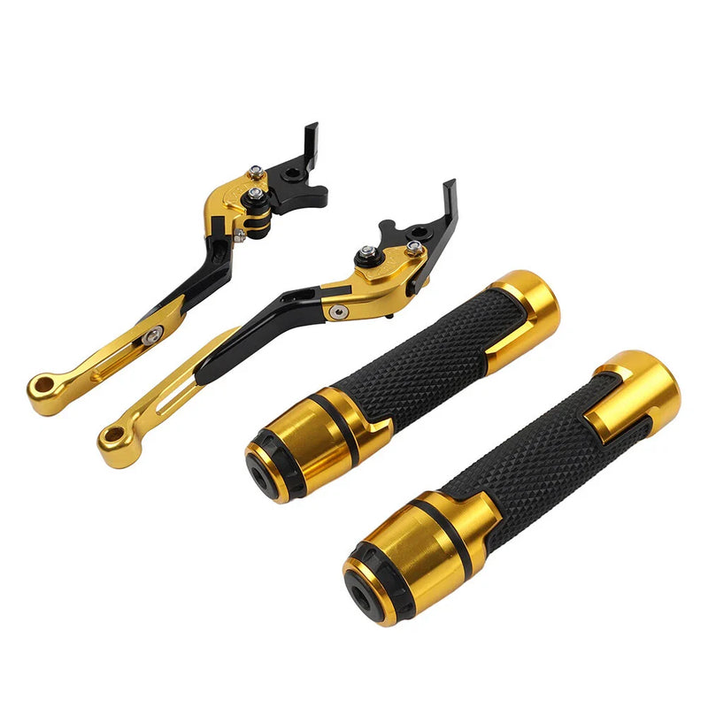 BMW S1000R S1000RR Gold Extendable Brake Clutch Levers Grip Set (2010-2023)