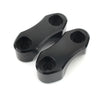 Harley Wide Glide, Softail, Dyna 2 x Black Handlebar Riser Clamp Kit (2006-2023)