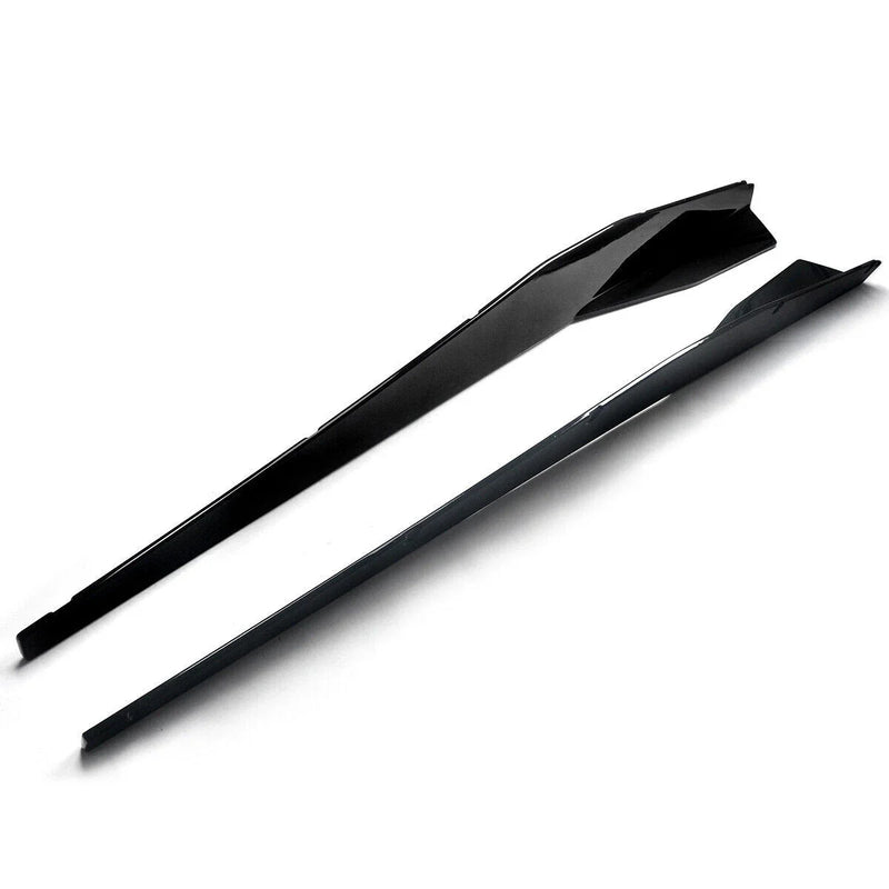 Corvette C8 2 x 5VM Style Glossy Black Side Skirts Extensions (2020-2023)