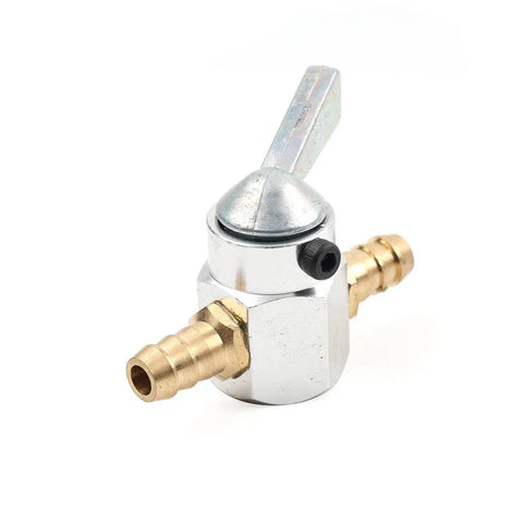 Motorcycle Inline Silver 8mm On-Off Fuel Tap Gas Valve Petcock