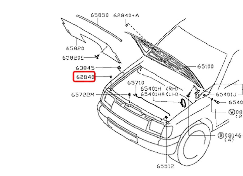 Nissan Navara D22 2 x Front Bonnet Bumper Hood Rubber (1997-2004)