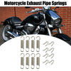 8 x 43mm 1.69" Motorcycle Exhaust Pipe Spring with U Shape Hook Silver Tone
