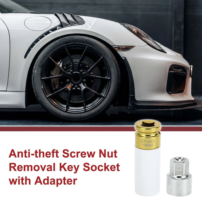 Porsche Cayenne Set of 2 Wheel Lock Lug Nuts with 15 Teeth Key (2003-2023)