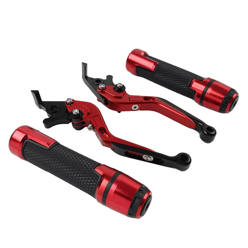 Honda CBR600RR Red Extendable Brake Clutch Levers & Handlebar Grips (2003-2016)