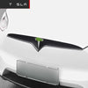 For Tesla Model X 2017-2020 Carbon Fiber Front Bumper Central Grille Cover Trim