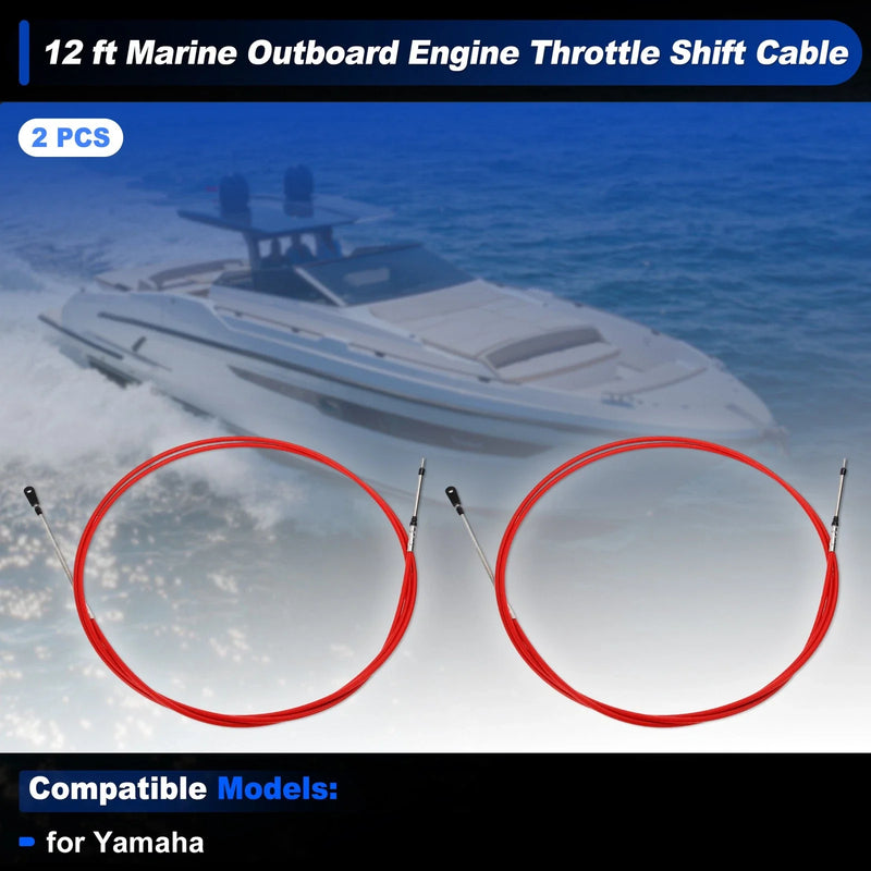 Yamaha 2 x 12 ft Boat Throttle Shift Control Cable
