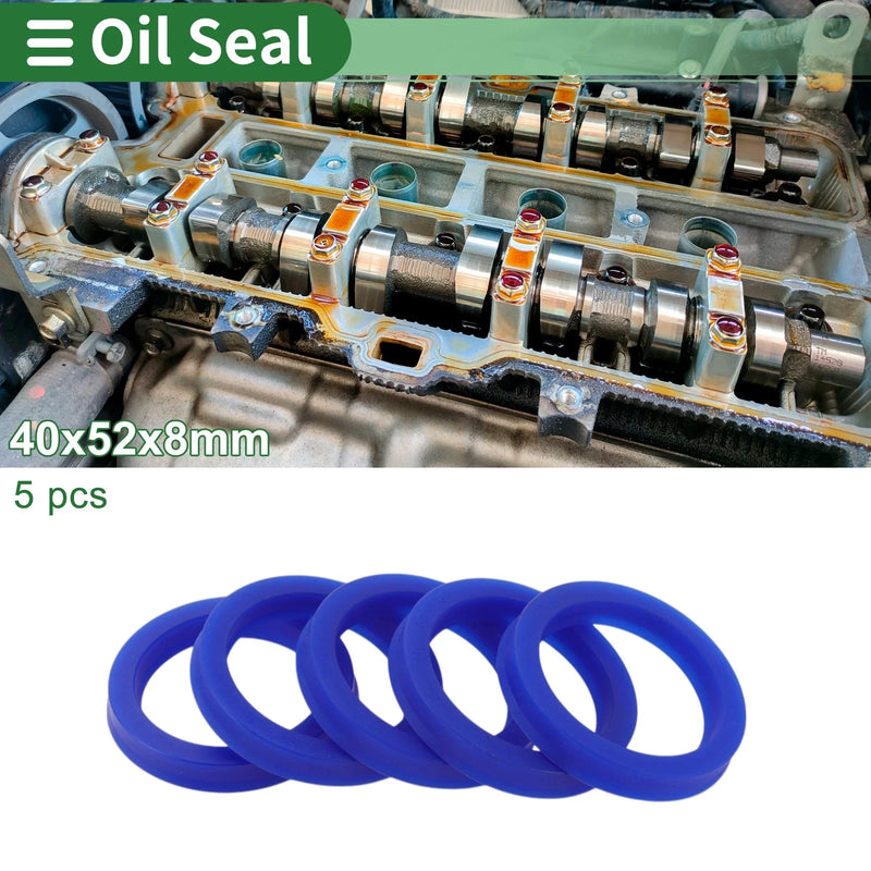 Oil Seal 40x52x8mm Seal Ring Rotary Shaft Seal TPU Blue 5 Pcs