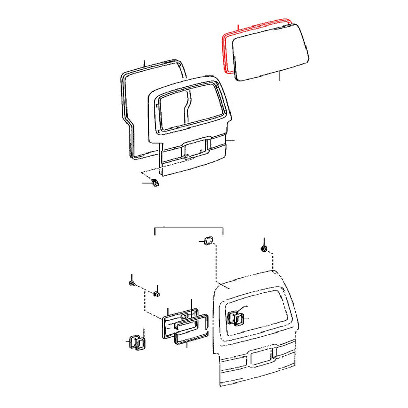 Toyota Hiace Van 1995-2004 Back Door Glass Weatherstrip
