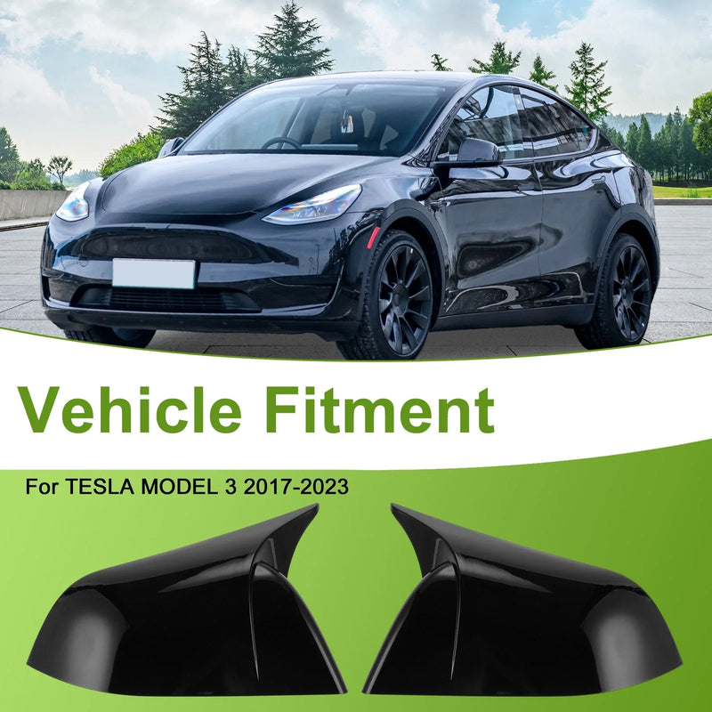 Tesla Model 3 Mirror Cover Caps  Gloss Black (2017-2023)
